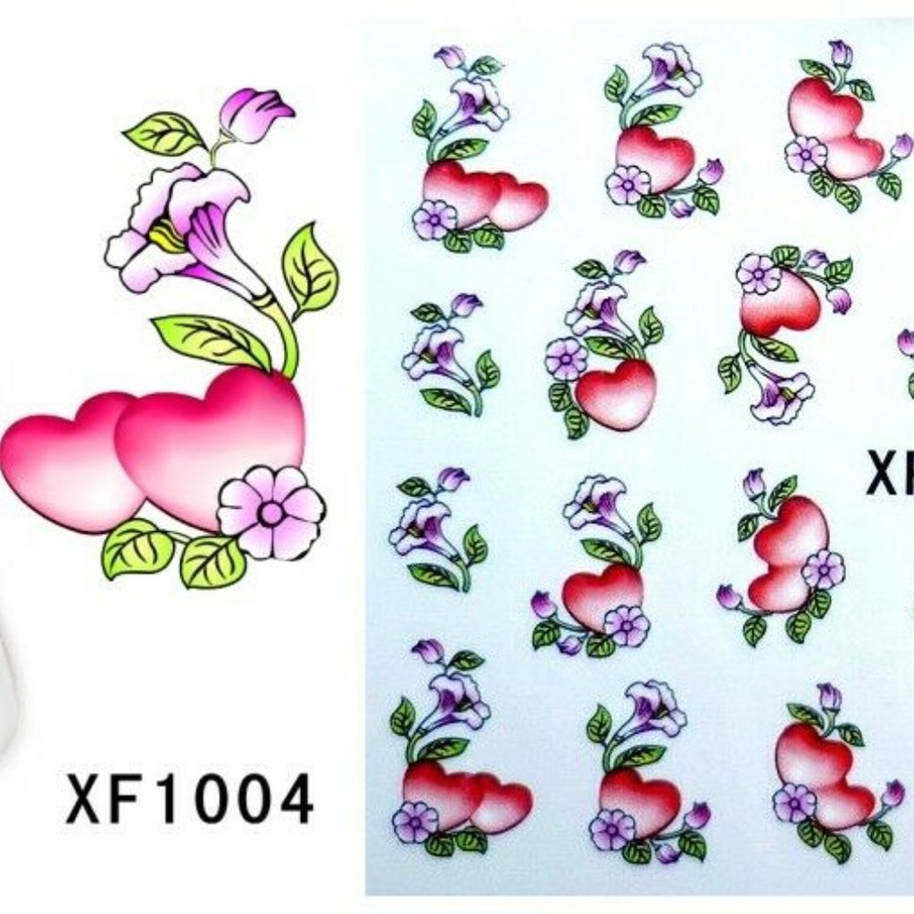 24 Heart Honey Sickle Nail Decals FREE SHIPPING